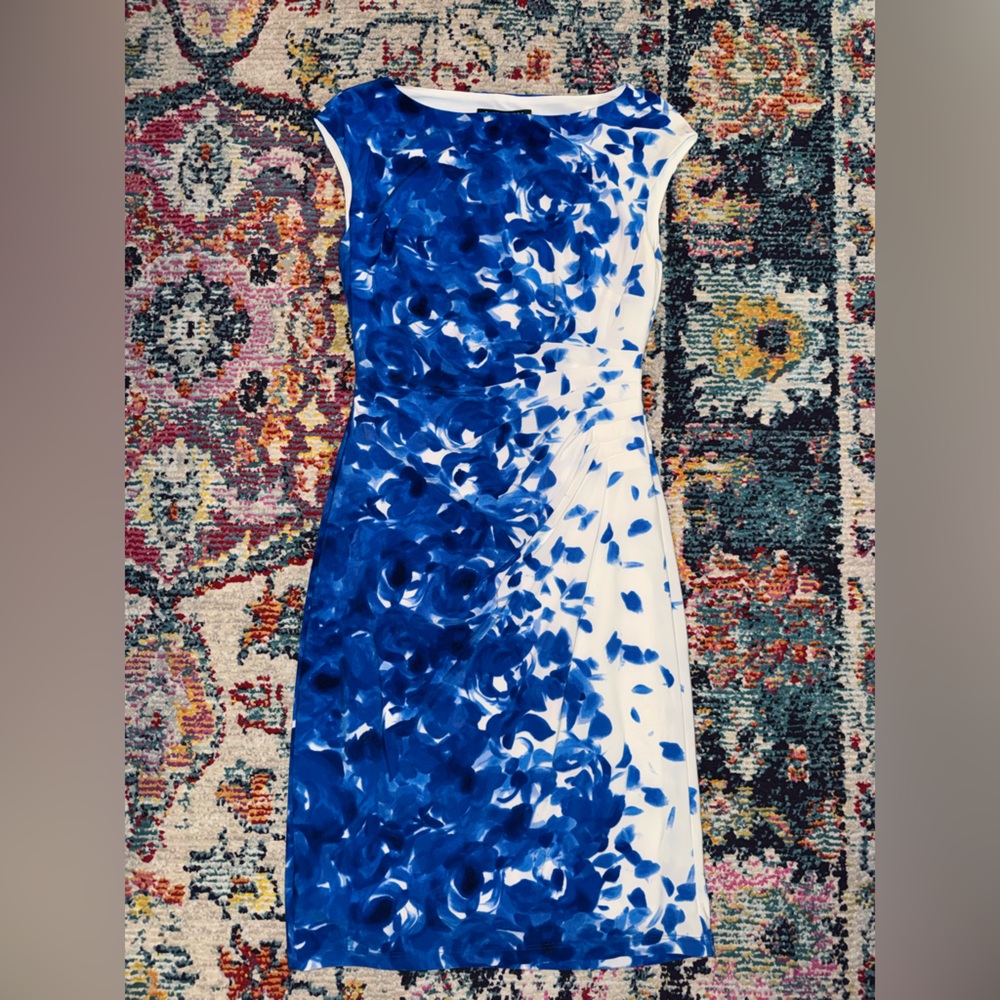 Ralph Lauren Blue and White Floral Dress